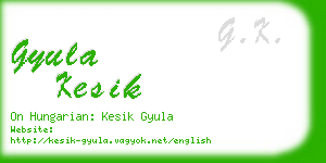 gyula kesik business card